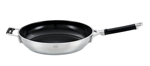 RÖSLE Padella SILENCE PRO CeraPlus, antiaderente e robusta - Ø 32 cm, resistente al calore fino a 260 °C, rivestimento in ceramica, argento, acciaio inox 18/10, lavabile in lavastoviglie