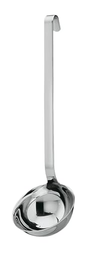 RÖSLE Louche, louche de qualité supérieure dotée d'une manche à crochet, acier inoxydable 18/10, 8 cm, lavable au lave-vaisselle, Argent, 7 cm