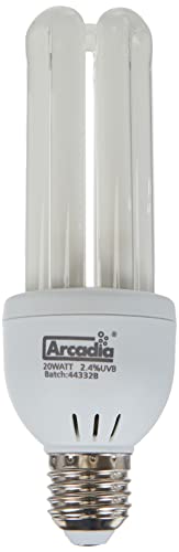 Arcadia FBC20X Bird Lamp, Compact 20W, UV-Lampe für Exoten, E27, Weiß, 1 Stück (1er Pack)