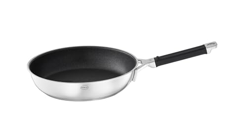 RÖSLE SILENCE PRO Sartén con revestimiento antiadherente de ProResist, mango de silicona, 24 cm, acero inoxidable 18/10, apta para inducción y lavavajillas