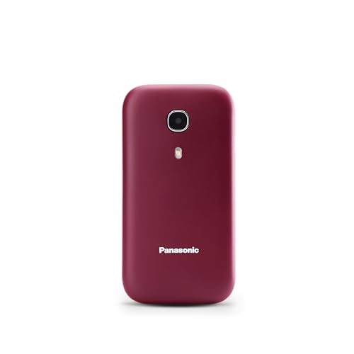 Panasonic KX-TU400EXR - Teléfono Móvil Para Personas Mayores (Botón SOS, Pantalla color TFT 2.4", 450HRS en Reposo, 4HRS de Conversación, Linterna, Cámara, Bluetooth), color Burdeos
