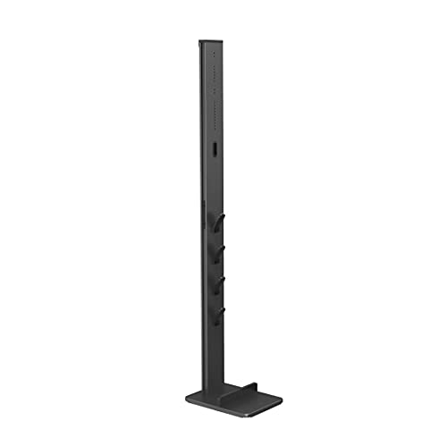 Xavax | Base organizadora para aspiradora sin Cable de Metal 128 cm (Soporte de Suelo sin taladros con Organizador de Accesorios y Carga integrada, Compatible con Dyson) Negro
