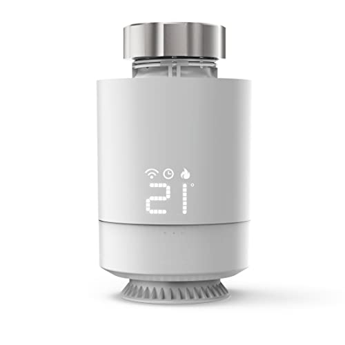 Hama Tête Thermostatique Connectée et intelligente WiFi (pour Kit de chauffage Connecté 00176592 compatible Alexa Google Home, Robinet Intelligent pour Radiateur à Eau Chaude) Blanc