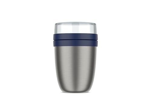 Mepal, Fiambrera Aislante Ellipse, Fiambrera Térmica, Práctica Termo Taza para Yogur y Sopa para Llevar, 6-8 Horas Caliente y 12 Horas Fría, 500 + 200 ml, Vivid blue