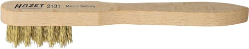 HAZET Zündkerzenbürste 2131 I 3-reihig, gewellte Spezial Messing-Drahtborsten, Besatzhöhe: 15 mm I einfache Reinigung von Elektroden und Kontakten an Zündkerzen