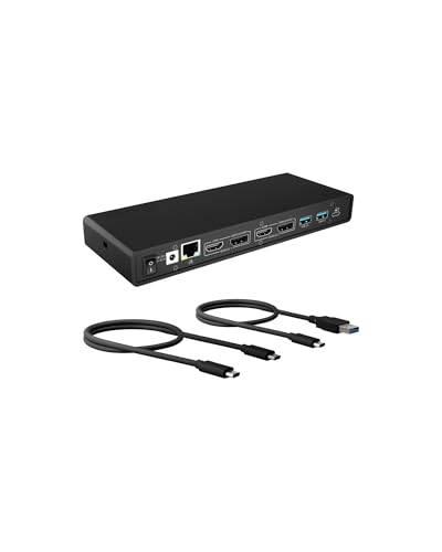 ICY BOX Docking Station USB-C (14-in-1) con 2x HDMI & 2x DP (5K 30Hz | 4K 60Hz), 6x USB 3.0 HUB, Alimentazione 65W, Gigabit Ethernet, DisplayLink, Dock Universale, IB-DK2245AC