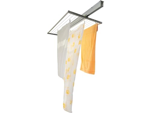 Juwel Stendino a soffitto Samba 200 (per un massimo di 2 carichi di detersivo per lavatrice, lunghezza di appendimento 18 m, stendino per capi ingombranti / biancheria da letto, regolabile in continuo fino a 120 cm) 30040