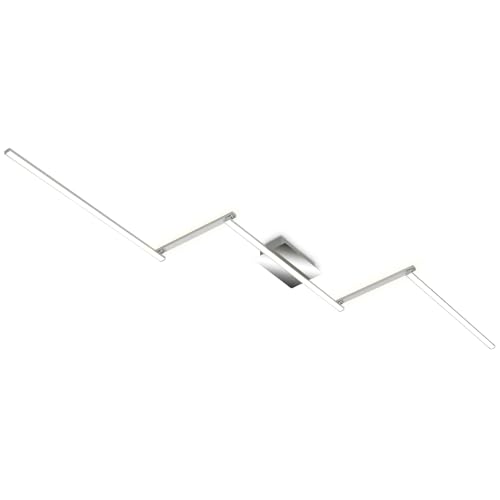Briloner - Plafoniera LED, Lampada da Soffitto a 5 Luci, Bracci Girevoli, Illuminazione Diretta e Indiretta, 24 Watt, 2800 Lumen, Alluminio Colorato/Cromo, 2272 x 120 x 50 mm (Lxlxa)