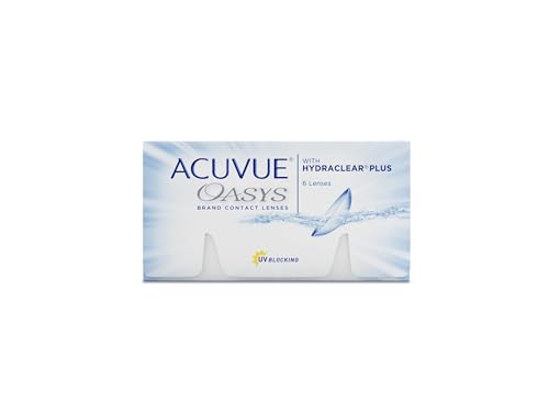 ACUVUE OASYS con tecnologia HYDRACLEAR PLUS - Lenti a contatto quindicinali - Protezione UV;-8.00 diottrie; BC 8.4; DIA 14.00; 6 lenti