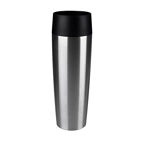Emsa 515614 Travel Mug Grande Bicchiere Termico con Chiusura Quick Press, Acciaio, Argento,0.5 l