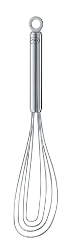 RÖSLE Tellerbesen, hochwertiger Rührbesen für geringe Mengen in flachen Gefäßen, Edelstahl 18/10, spülmaschinengeeignet, 27 cm, Silberfarben