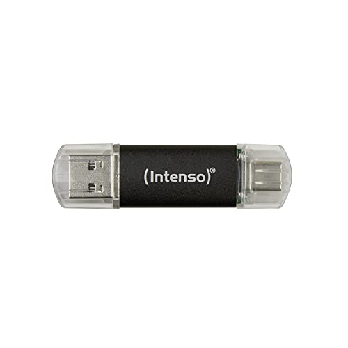 Intenso Twist Line 256 GB, Dual USB-Stick 3.2 Gen 1x1, USB-C und USB-A, 70MB/s, Anthrazit