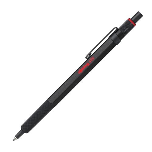 rOtring 600 penna a sfera | punta media | inchiostro nero | corpo nero | ricaricabile