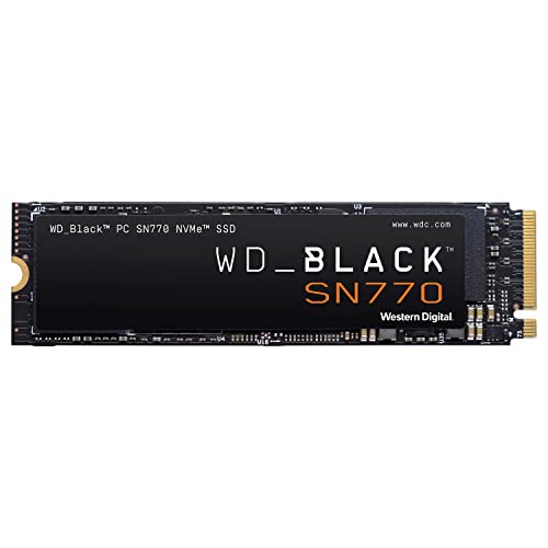 WD_BLACK SN770 NVMe SSD, 2 TB M.2 2280 Game Drive, Velocidad de lectura hasta 5150 MB/s, PCIe Gen4 NVMe, SSD de juegos de alto rendimiento.