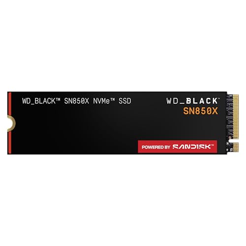 WD_BLACK SN850X NVMe SSD 2TB (Velocidades hasta 7300/6600 MB/s de lectura/escritura, M.2 2280 SSD para Juegos internos, PCIe Gen 4, SSD de alto rendimento) POWERED BY SANDISK