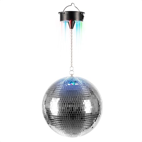 Ibiza DISCO1-30 Ensemble de Boule à facettes + Moteur à piles Argenté