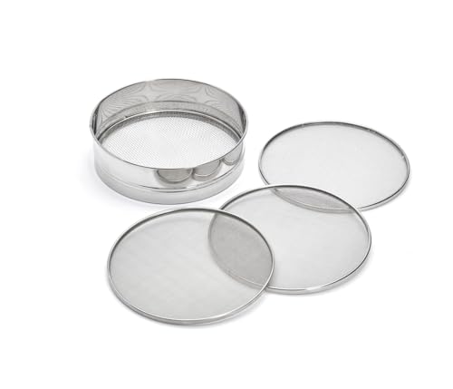 De Buyer, CEDAZO HARINA CON 4 MALLAS INTERCAMBIABLES INOXØ21CM 0.5-1-2-3MM-Ø 21 cm, Altura 6 cm-4605.21