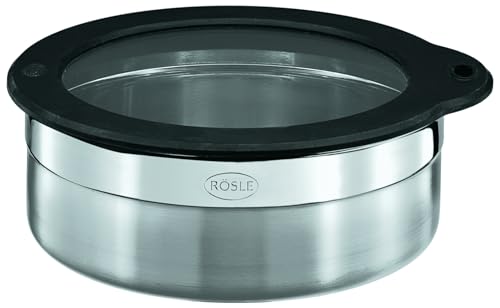 RÖSLE Boîte Repas - Boîte Alimentaire en Acier Inoxydable 18/10 pour la Conservation d'Aliments - Hygiénique et Neutre en Goût - Passe au Lave-vaisselle, 16 cm (L), 6 cm (H)