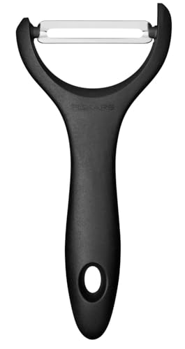 Fiskars Sbucciatutto, Forma a Y, Acciaio Inox, Essential, Nero, 1065599