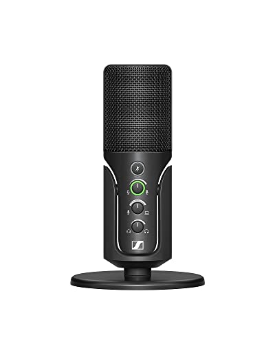 Sennheiser Profile USB Mikrofon mit Kondensatorkapsel | Plug & Play-Design, Perfekt für Podcasts und Streaming | Tischfuß und 1,2m USB-C Kabel Enhalten- Schwarz (700065)