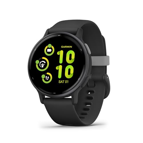 Garmin vívoactive 5, Smartwatch AMOLED 1,2", Cassa 42mm, Musica, GarminPay, +30 Sport, GPS, Cardio, Coach Sonno, Benefici Workout, Autonomia 11 giorni, Black & Slate