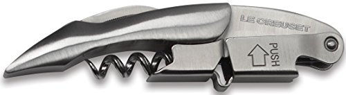 Le Creuset Sacacorchos sommelier 2 tiempos, Extrae el tapón de la botella de vino, WT110, Acero inoxidable, 59814017808074