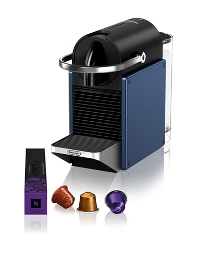 Nespresso De'Longhi Pixie EN127.BL, Máquina de Café en Cápsulas, Espresso y Café Lungo, Modo ECO, Diseño Compacto, Sistema de Presión de 19 Bares, Pack de Bienvenida Incluido, 1260W, Blue