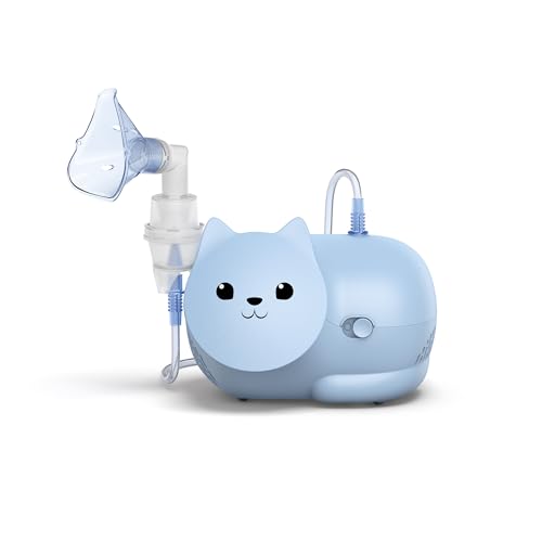 OMRON Nami Cat Nebulisateur – Nebulisateur bebe, compresseur puissant pour traitement rapide et efficace des affections respiratoires chez les enfants
