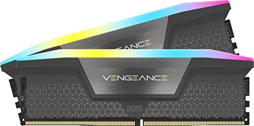 CORSAIR Vengeance RGB DDR5 32GB (2x16GB) DDR5 6000MHz CL30 AMD Expo Intel XMP iCUE Memoria de Ordenador Compatible - Gris (CMH32GX5M2B6000Z30K)