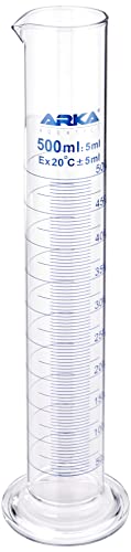 ARKA SWHC measuring cylinder, 500 ml, for all saltwater and freshwater aquarium, borosilicate glass 3.3, also suitable for laboratory use, one size, 380 g