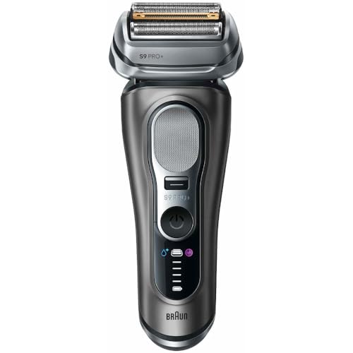 Braun Rasoio Elettrico Uomo Series 9+ PRO 9615S Argento, Impermeabile, Lame di Precisione Ultra-Sottile E Trimmer Pro Trimmer Per Rasare La Barba, Cofanetto Rasatura Con Custodia Da Viaggio