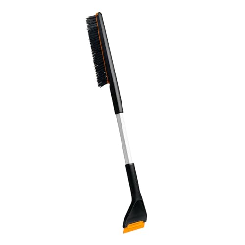 Fiskars Plus Spazzola e Raschietto per Ghiaccio, Lunghezza: 76 cm, Doppie Setole, Raschietto con Bordo Duro e Morbido, con Parti Sostituibili, 1078494