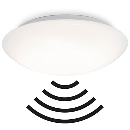 Briloner leuchten – lámpara de techo led con detector de movimiento, lámpara de techo con sensor de luz diurna (opcional), plástico, 20 w, color blanco, diámetro 40,2 cm.