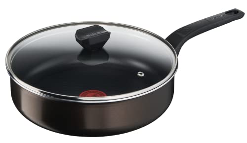Tefal Sauteuse 24 cm + couvercle, Tous feux sauf induction, Revêtement antiadhésif, Fabriqué en France, Easy Cook&Clean B5543202