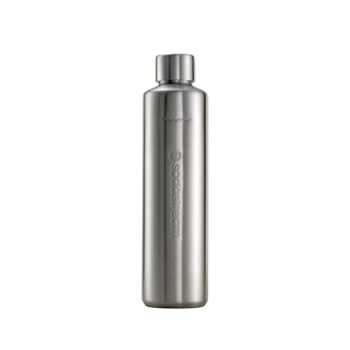 SodaStream 0,8L DUO Thermic Metallflasche Edelstahl | Spülmaschinengeeignet | Kompatibel mit DUO & E-DUO | Hält bis zu 12 Stunden warm & kalt | 1er-Pack