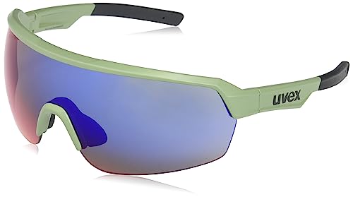uvex sportstyle 227, gafas deportivas unisex, antivaho, de espejo, olive matt/mirror red, one size