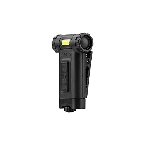 Coast HX4 Lampe à clip magnétique LED double couleur 80 lumens (blanc et rouge) avec rotation du faisceau, noir