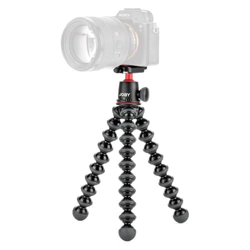 JOBY GorillaPod 3K Kit Flexibles und leichtes Stativ (mit Kugelkopf für DSLR-, CSC- und spiegellose Kameras, Traglast bis zu 3 kg), Made in Italy, JB91507-BWW, Schwarz