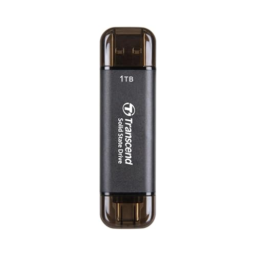 Transcend SSD Externo ESD310C 1TB Tipo-A/Tipo-C Compatible con PS4/PS5 Negro - TS1TESD310C