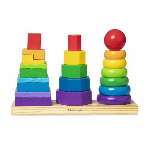 Melissa & Doug - Stapelspielzeug aus Holz, 25-teilig, Motorikspielzeug zum Sortieren und Stapeln, Für Kinder ab 2 Jahren