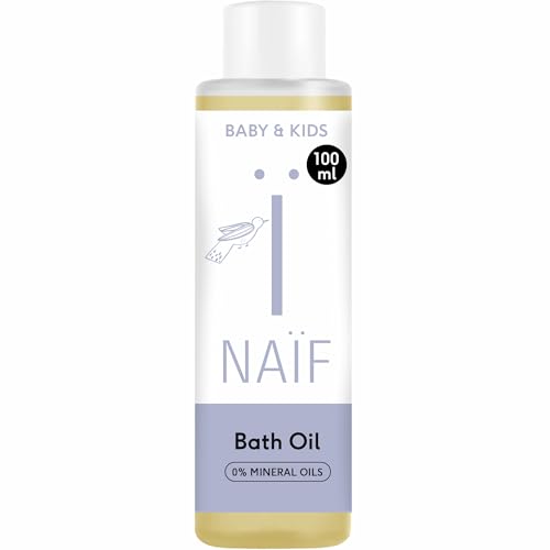 Naif, Olio da bagno Milky per neonati e bambini, Ingredienti naturali, Deterge e nutre la pelle sensibile del bambino durante il bagnetto, 100% vegano e rispettoso dell'ambiente marino, 100ml