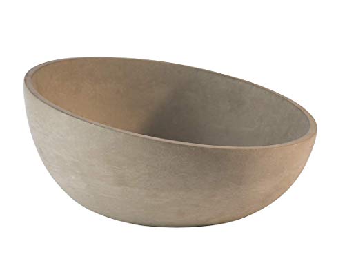 Recipiente APS 'Element' - Recipiente de hormigón con parte inferior para muebles - Apilable y con las dimensiones Ø: 29,5 x H: 8,5 cm / 14,5 cm para 2,5 litros, redondo y biselado