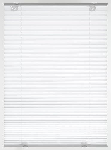 GARDINIA Estor plisado "Solo" con ventosas, Persiana plegable opaca, Todas las piezas de montaje incluidas, 2 rieles operativos de aluminio, Blanco, 100 x 130 cm (An x Al), 32923.