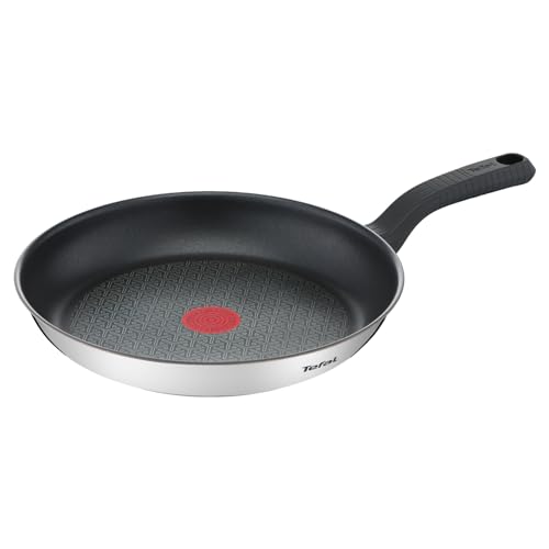 Tefal Comfort Max - Sartén de 26 cm, Apto inducción, antiadherente, revestimiento titanio, Thermo-signal,apto lavavajillas y horno, acero inoxidable