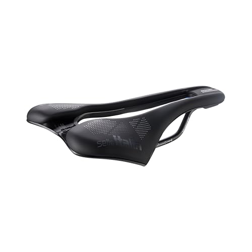 Selle Italia SLR Boost TM Superflow - Sillín de Bicicleta con Diseño Clásico SLR, Cómodo Sillín de Gel para Carretera y Agujero Superflow - Talla S3, Negro