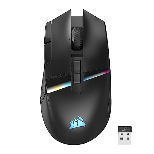CORSAIR DARKSTAR RGB WIRELESS MMO Mouse da Gioco - 26.000 DPI - 15 Pulsanti Programmabili - Batteria Fino a 80 Ore - Compatibile con iCUE - PC, PS5, PS4, Xbox - Nero