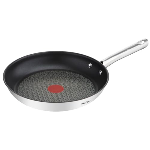 Tefal Poêle 28 cm, Induction, Revêtement antiadhésif, Acier inoxydable 18/10, Garantie 10 ans, Base 3 couches, Cuisson saine, Saisie parfaite, Duetto A7040663