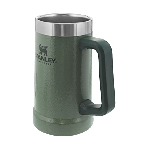 STANLEY 1913 Adventure Vacuum Stein 0.7L - Termo Mantiene Fría 7 Horas - Jarra Cerveza Acero Inoxidable - Vaso Termico Vintage - Apta Para Lavavajillas - Hammertone Green