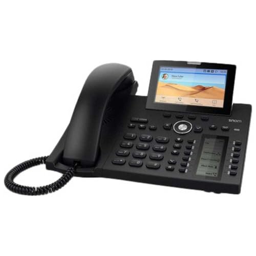 Snom D385 Telefono VoIP (Color+SmartScreen, 12 identità SIP, sensore dell'interruttore gancio, Bluetooth, USB, 48 tasti auto-etichettatura (12 fisico); Nero; 00004340