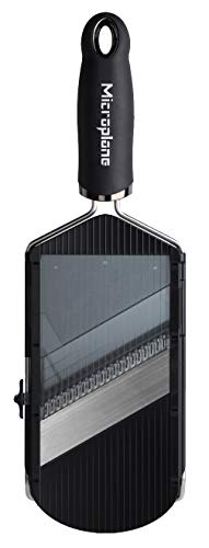 Microplane 34040 Mandolina Ajustable Juliana, Acero Inoxidable, Negro, 33x11.5x6.5 cm
